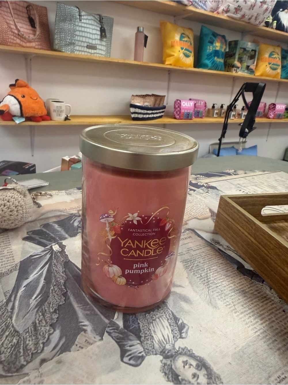 Yankee Candle Pink Pumpkin Glass Jar Candle with Gold Lid